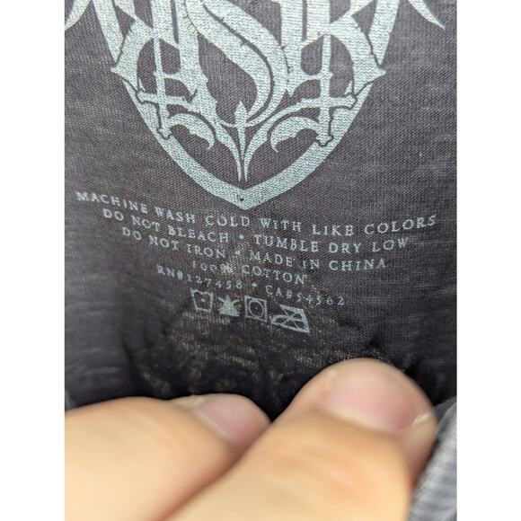 VTG Raw State Premium Gray Cross Graphic Tee Medium Distressed Gothic Edgy Style - Picture 5 of 7